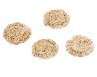 COASTER RAFFIA NATURAL 16 CM