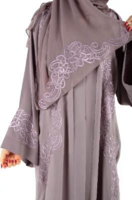 Colour Abaya With Embroidery