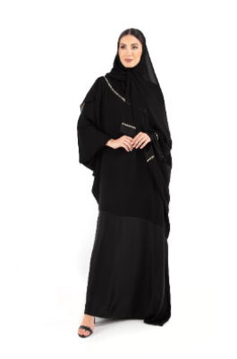 Designer Cut Abaya with Crystal Elements