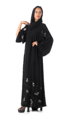 Modern Abaya with Floral Ary Embroidery