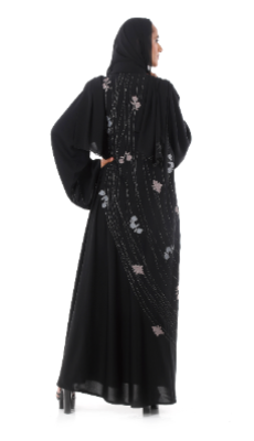 Modern Abaya with Floral Ary Embroidery