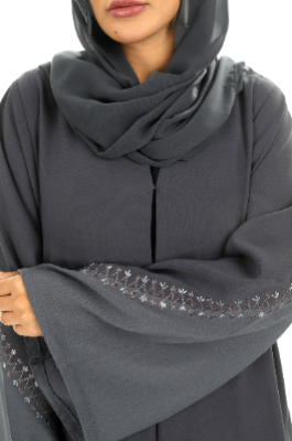 Modern Duel color Abaya with embroidery detailing