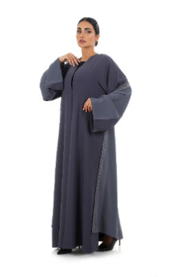 Modern Duel color Abaya with embroidery detailing