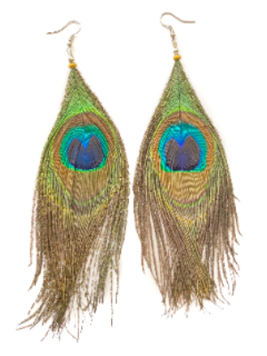 peacock feather earring