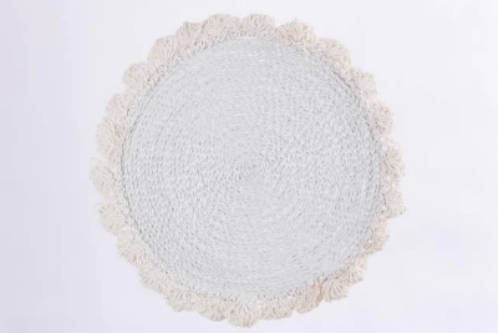 PLACEMAT AVA SEAGRASS WITH CROCHET EDGE WHITE