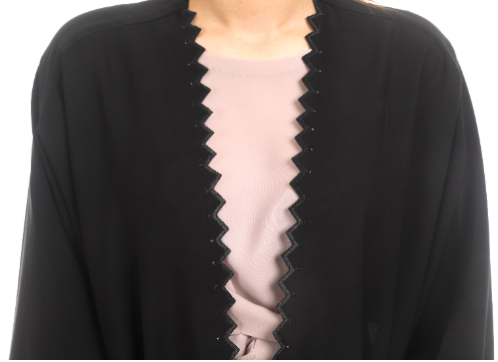 Plain Abaya With Embroidery Details