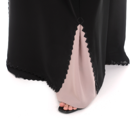 Plain Abaya With Embroidery Details