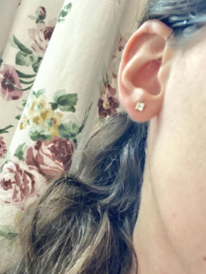 Silver stud earring sterling silver