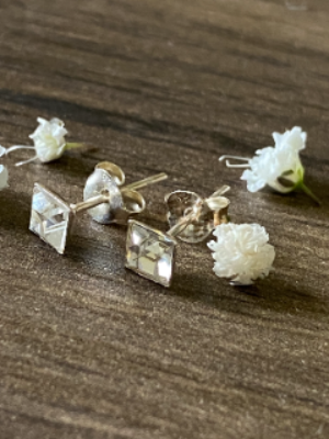 Silver stud earring sterling silver